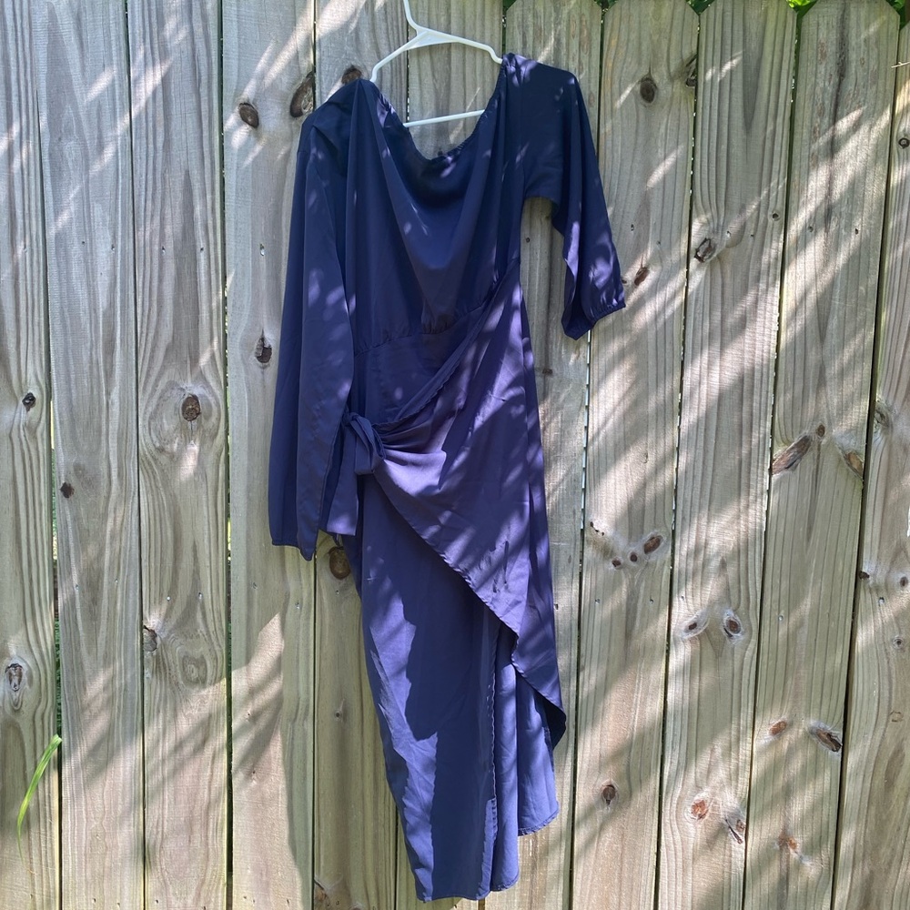 SHEIN Elegant Navy Blue Women's Dress